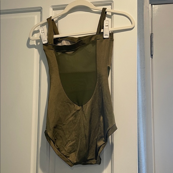 Olive green Chamberlains Goods Leotard Small - Picture 3 of 3
